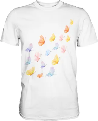 Produktbild von Aquarell Schmetterlinge T-Shirt – White / 5XL