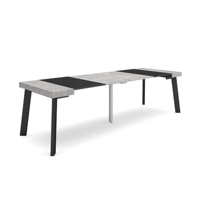 Image de TAPA Table console extensible, 262x90x73cm, Pour 12 personnes, Pieds en bois, Ciment