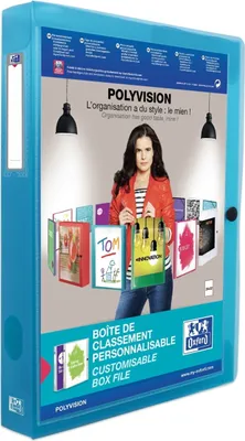 Produktbild von Dokumentenbox polyvision A4 PP 40mm blau Packung mit 8 Stück