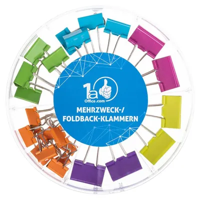Produktbild von DynaTech Mehrzweck-/ Foldback-Klammer 19-25mm, 26er Box mit grün, blau, lila, pink, orange, gelb