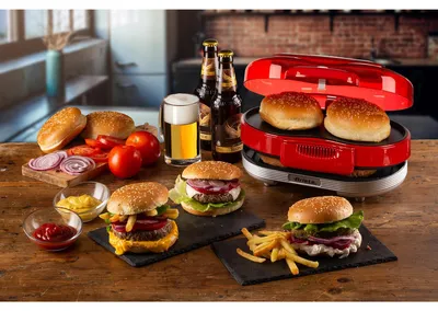 Produktbild von Ariete 205R Party Time Hamburger Maker rot, 1.200 Watt