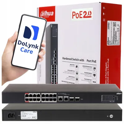 Zdjęcie produktu dla Dahua DH-CS4218-16ET-135 Przełącznik Sieciowy Zarządzany L2 Gigabit Ethernet PoE