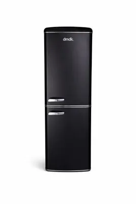 Produktbild von DMDK DKB3 – Retro-Kühl-/Gefrierkombination – Mattschwarz – NoFrost – 181 cm hoch