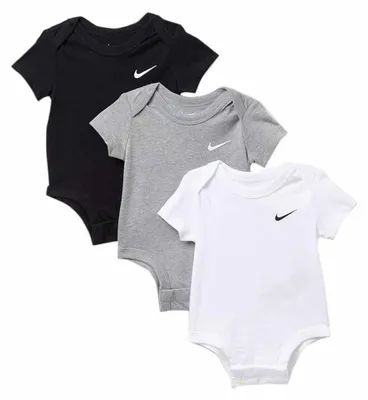 Imagen del producto de Body de manga corta Nike Swoosh para niños, pack de 3 unidades, varios colores, talla 3 meses, varios colores, talla 3 meses