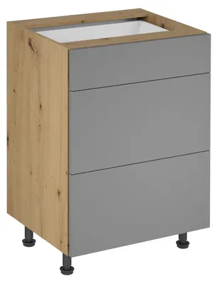 Produktbild von Unterschrank D60S3 – Velora – Beige – Push-to-Open Mechanismus