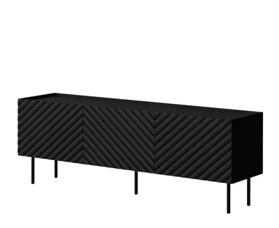 Produktbild von MIRJAN24 TV-Lowboard Lucca 165 3D, TV-Schranke, RTV Schrank mit drei Drehtüren, Wohnzimmer (Farbe: Schwarz)