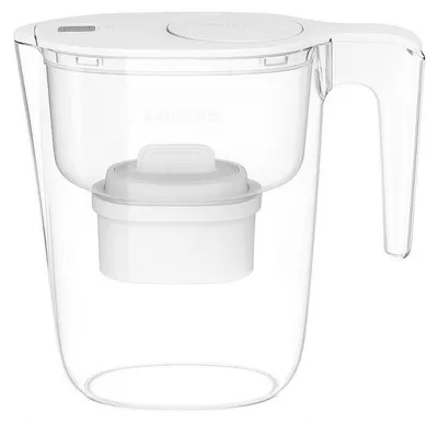 Zdjęcie produktu dla Karafka filtrująca 2,6 l, biała, z 12 filtrami mikrofiltracyjnymi Philips PHAWP2933WHT12/10