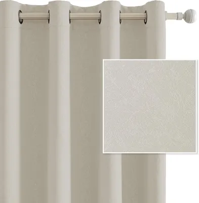 Zdjęcie produktu dla Zestaw 2 zasłon termoizolacyjnych, 140 x 240 cm, w kolorze beżowym, z przelotkami