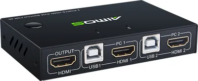 Obrázek produktu pro KCEVE KC-KVM201 USB3.0/ Pro HD 2 in 1 out KVM přepínač Podporuje rozlišení až 3840*2160@30Hz Přepínání jedním tlačítkem Široká kompatibilita