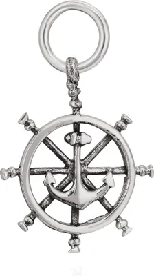 Produktbild von Kettenanhänger Steuerrad mit Ankerverzierung 925 Silber 19x15mm Schiffslenker