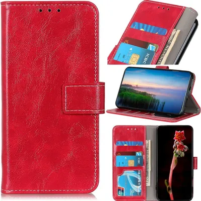 Produktbild von Mobigear Basic  Motorola Moto E22 Hülle Klapphülle Geldbörse - Rot