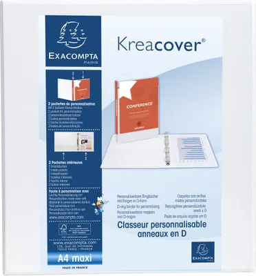 Produktbild von Exacompta 10x Ringbuch PP 23mm 4Ring 60mm D Rücken 90mm A4 Maxi Weiß 51945E