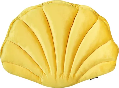 Produktbild von BELIANI Dekokissen Gelb Samtbezug 47 x 35 cm mit Füllung Muschelform Modern Maritim Wohnzimmer Schlafzimmer Ausstattung Sofakissen Zierkissen