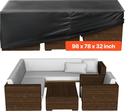 Produktbild von Garten- & Terrassenmöbel Abdeckung - Rechteckige Schutzhülle 249 x 198 x 81 cm - 420D Oxfordgewebe - Wasserdicht - UV-beständig - Mit Belüftung - Allwetter
