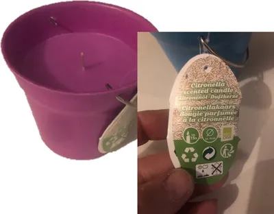 Produktbild von Zitronenöl Zitronella Duftkerze ca. 10 Stunden Durchmesser 10 cm