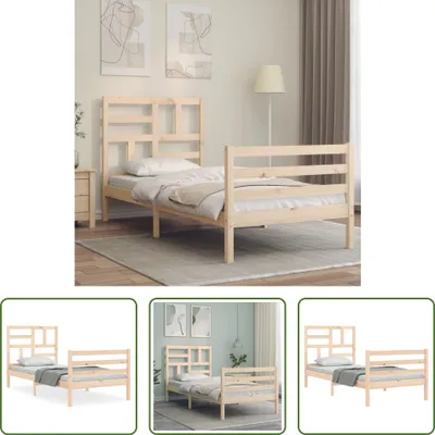 Produktbild von The Living Store Massivholzbett mit Kopfteil 100x200 cm