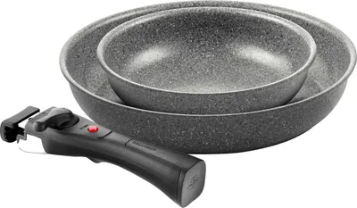 Bratpfannen-Set 20+28 cm, Keramik, Induktion, abnehmbarer Griff