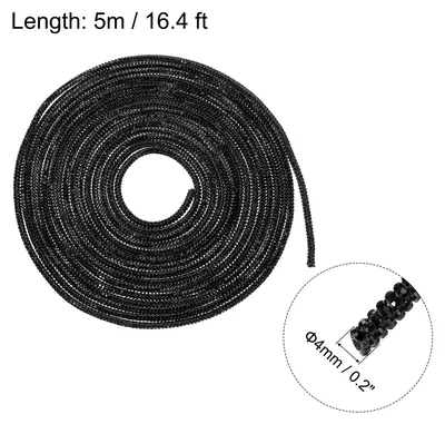 Produktbild von 4mm x 5m Strassschlauchseil Bling Kristall Strassseil fš¹r DIY Sneakers Sweaters Sweatpants Dekoration Schwarz mit Aglets