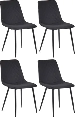 Produktbild von CLP 4er Set Esszimmerstühle mit Metallgestell schwarz
