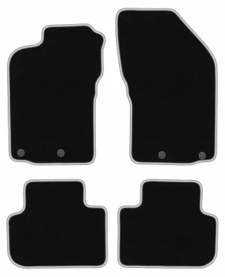 Produktbild von Fußmatten Velours Schwarz/Silber für Alfa Romeo 147 2000-2010 Set 4-tlg