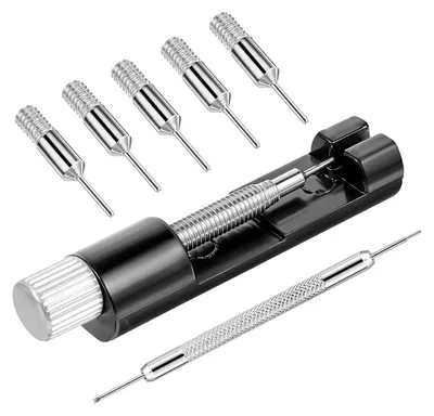 Image de TRANKIELO® - Outil pour bracelets de montre avec 5 broches supplémentaires – Kit manuel de retrait pour la réparation et l'ajustement des bracelets de montre