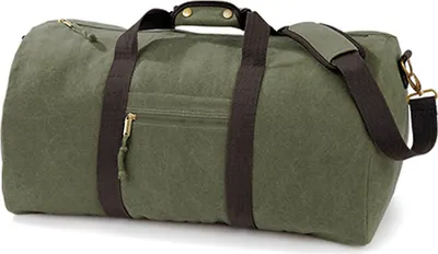 Produktbild von Quadra QD613 | Vintage Canvas Holdall / Reisetasche | 58 x 30 x 30 cm - Farbe: Vintage Military Green - Größe: 58 x 30 x 30 cm