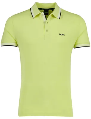 Produktbild von Kortarm BOSS Green Paddy Poloshirt gelb 3-knöpfig