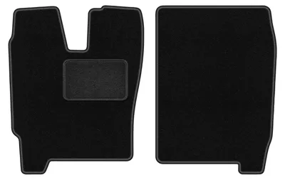 Produktbild von Velours-Fußmatten Vorne passend für Iveco Eurocargo II (Lkw 160, Bj. 2002-2008) –  schwarz, passgenau, mit Befestigungen set 2 Stk. - STANDARD