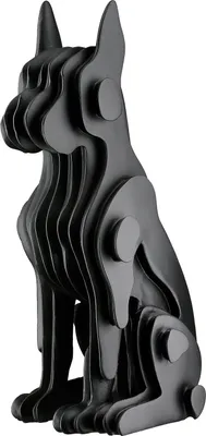 Produktbild von Gilde Figur, Hund,  Dog , Kunstharz, schwarz, VE 2, L. 15 cm, B. 13 cm, H. 29 cm Höhe: 28.50 cm Breite: 12.50 cm Tiefe: 14.50cm  57959