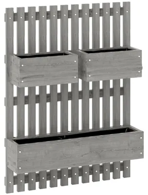 Produktbild von Blumenkasten Set, Wandmontage, Massivholz, 60 x 16 x 80 cm