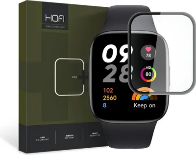 Obrázek produktu pro Hofi Hybrid Pro+ Tvrzené sklo pro Xiaomi Redmi Watch 3, černý rámeček