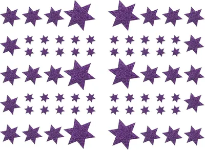 Produktbild von Oblique Unique 68 Sterne Sticker Aufkleber Glitzernd Funkelnd Weihnachtsdeko Weihnachtssterne - lila