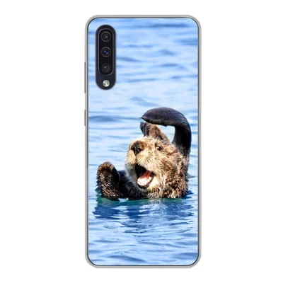 Produktbild von MuchoWow® Handyhülle Schutzhülle Hülle für Samsung Galaxy A30s Seeotter - Lustig - Wasser - Kinder - Jungen - Mädchen - Kind Silikon Softcase Handy Hülle - Karteninhaber