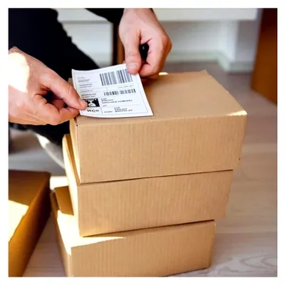 Produktbild von 250 Stück Thermo Etiketten 4 × 6 Zoll Thermoetiketten Versandetiketten 100 x 150mm für Versandetiketten, kompatibel mit den meisten Desktop-Thermoetikettendruckern