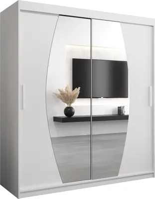 Produktbild von Kleiderschrank, Schiebetürenschrank Schlafzimmer, Schrank mit Spiegel ELYPSE 180 cm