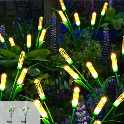 Solar-Lichtsnoer 2er-Pack, 12 LEDs, warmweiß, wasserdicht, IP65