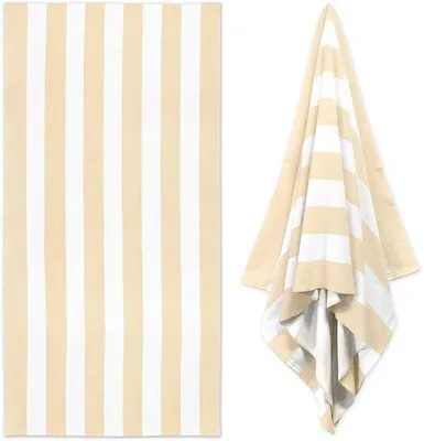 Produktbild von Unyqoos® Extra großes Mikrofaser-Strandtuch 180 x 90 cm – ultraleicht, schnelltrocknend, sandabweisend – 100% recycelte Mikrofaser (88% Polyester, 12% Polyamid)
