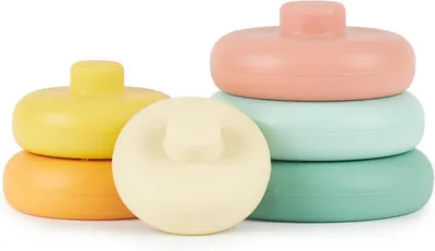 Productafbeelding van Siliconen baby stapeltoren Tropical Vibes baby stapeltoren vanaf 1 jaar - Stapelbeker baby bpa vrij - Stapelbeker baby