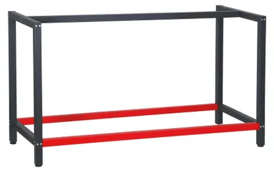 Werkbankgestell 150x57x81 cm, Stahl, bis 200 kg, anthrazit-rot