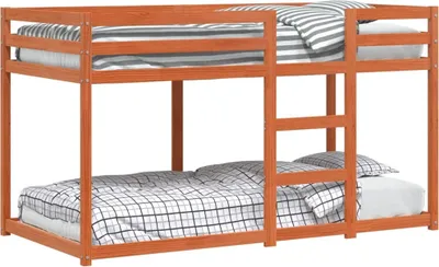 Obrázek produktu pro Patrová postel vosk hnědá 90x190 cm z masivního borovicového dřeva