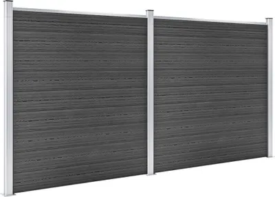 Produktbild von vidaXL Zaunelement Set WPC 353x186 cm Schwarz