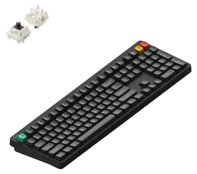 Image de Clavier mécanique sans fil NuPhy Node 100, profil haut, ANSI US, Bluetooth, 2,4 GHz, USB-C, gris encre, Brown Max