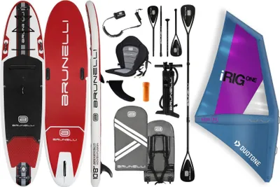 Produktbild von BRUNELLI 10.8 Windsurf iSUP Board aufblasbar Stand Up Paddle iRIG M Segel SET SUP Board