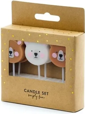 Zdjęcie produktu dla PARTYDECO Świeczki urodz.Miś mix 3cm A6 SCS-11 10021