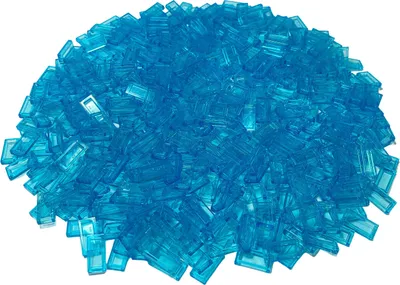 Image de LEGO® 1x2 Carreaux Bleu Clair Transparent - 3069b NOUVEAU ! Quantité 100x