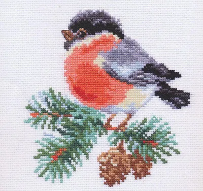 Productafbeelding van Borduurpakket kruissteek Goudvink 14x14 cm