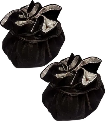 Produktbild von 2er Set Schmuckbeutel aus Samt mit Kordelzug - Geschenk-Säckchen mit Reißverschluss Innen - Schmuck-Täschchen - Stoffbeutel - Reise Schmuck Aufbewahrungstasche für Ohrringe, Kette Ringe - Samtbeutel