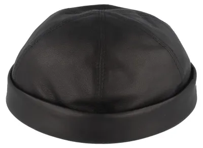 Bullani Dockercap aus echtem Leder in schwarz