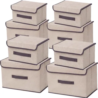 Produktbild von Set von 8 Faltbaren Aufbewahrungsboxen mit Deckel für Kleidung