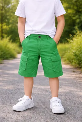 Produktbild von 83281 Blue Seven Jungen Bermuda Grün Gr. 92 – Bequeme und robuste Kinder Shorts – Jungen Sommerhose für Kindergarten, Freizeit & Alltag – Stylische Be
